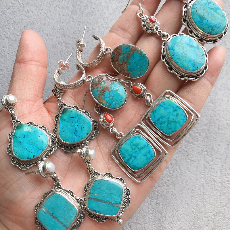 Natural Turquoise Handmade Earring