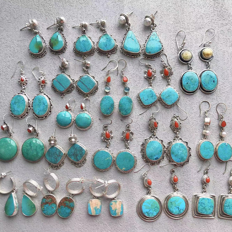 Natural Turquoise Handmade Earring