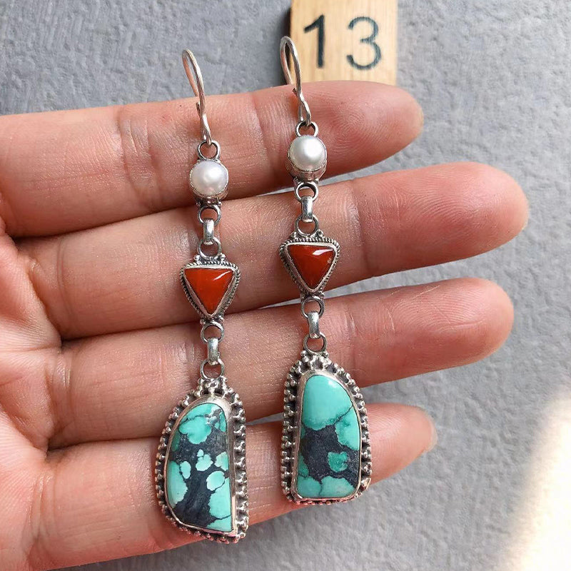 Natural Turquoise Handmade Earring