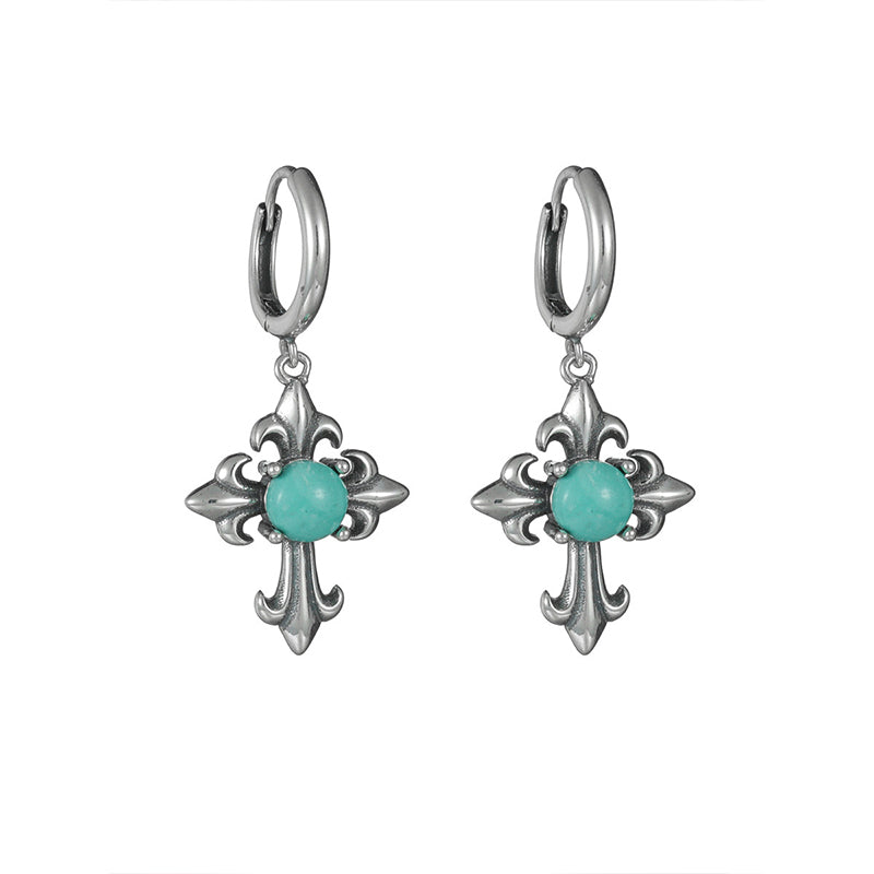 Cross Turquoise Earring