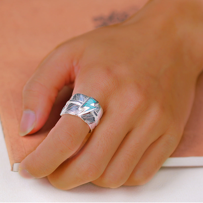 Feather Turquoise Ring