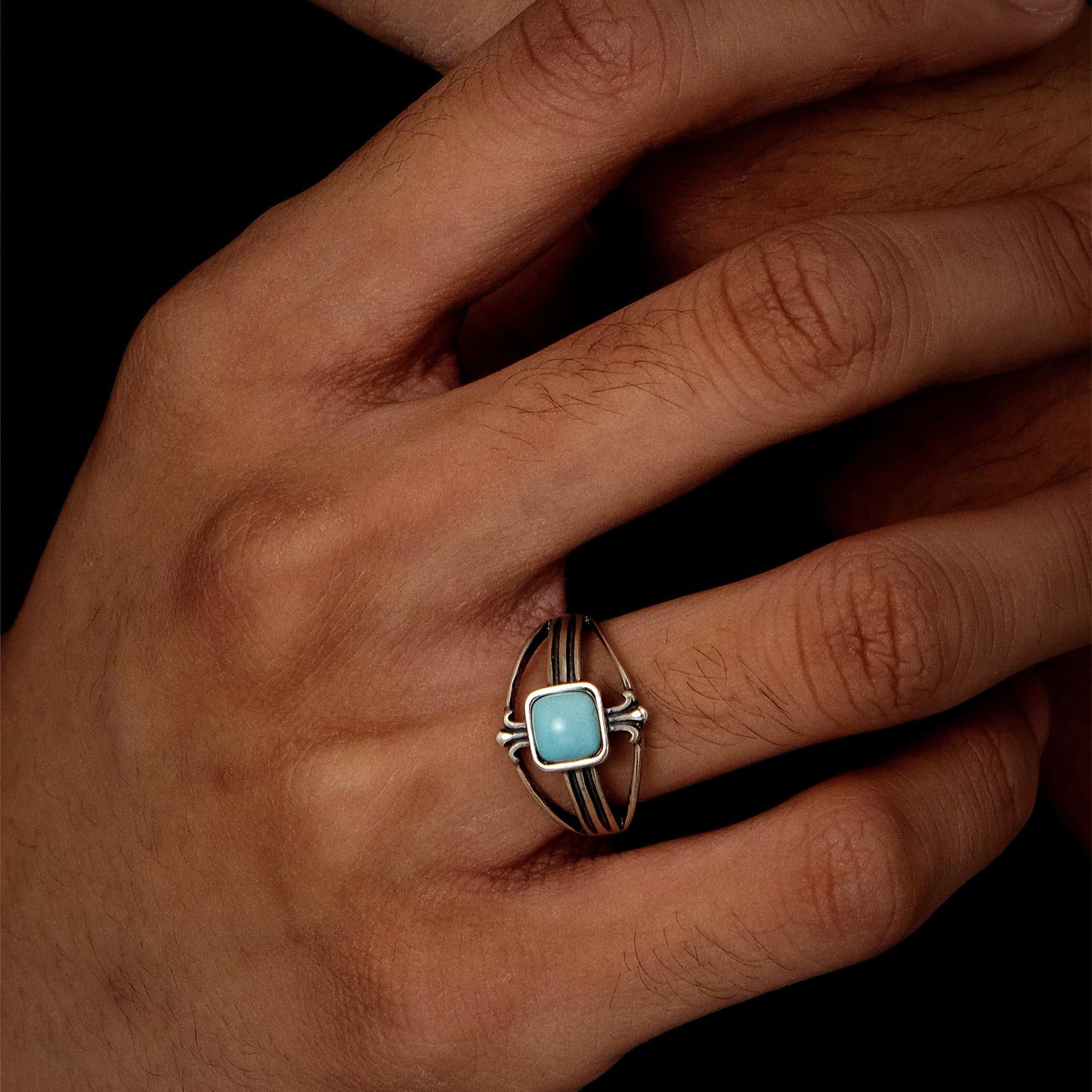 Shield of Courage Turquoise Ring