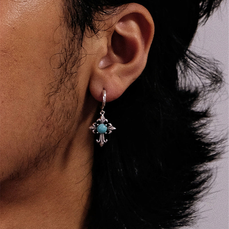 Cross Turquoise Earring