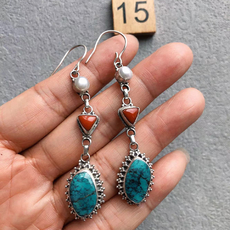 Natural Turquoise Handmade Earring