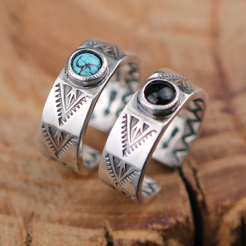 Navajo Totem Turquoise Ring