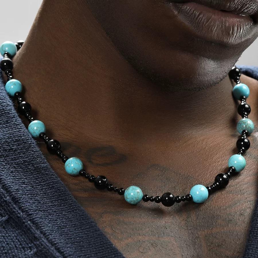 Turquoise Onyx Bead Necklace