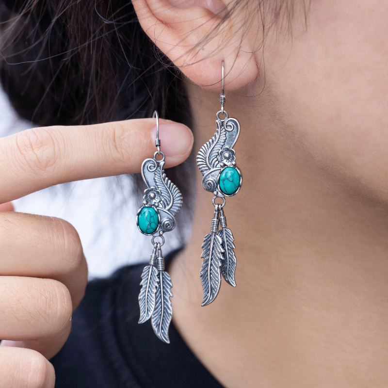 Wings of Wind Turquoise Earring