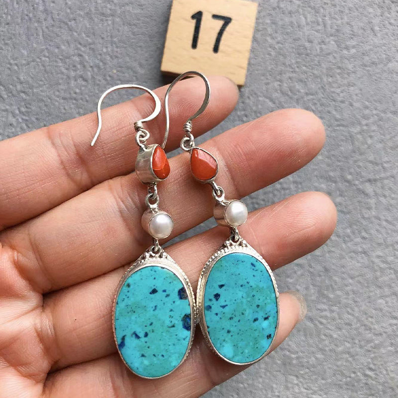 Natural Turquoise Handmade Earring