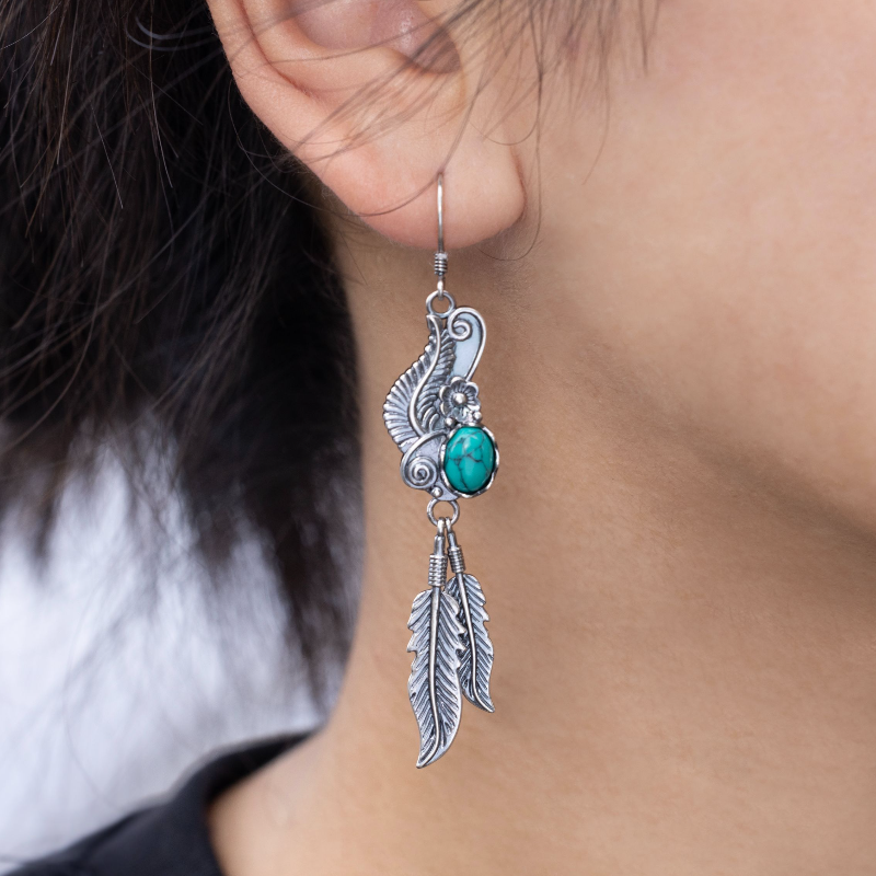 Wings of Wind Turquoise Earring