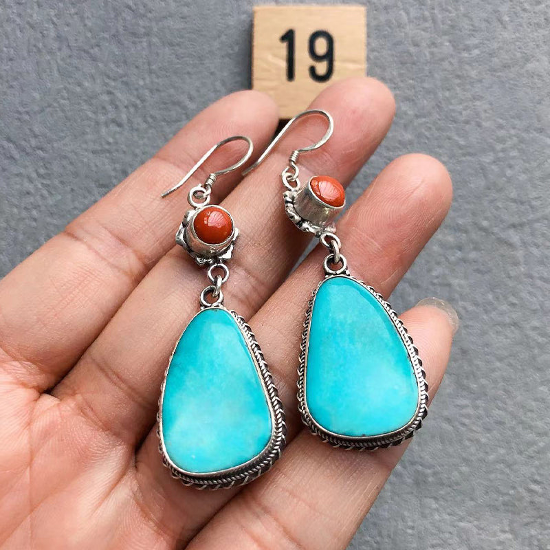 Natural Turquoise Handmade Earring