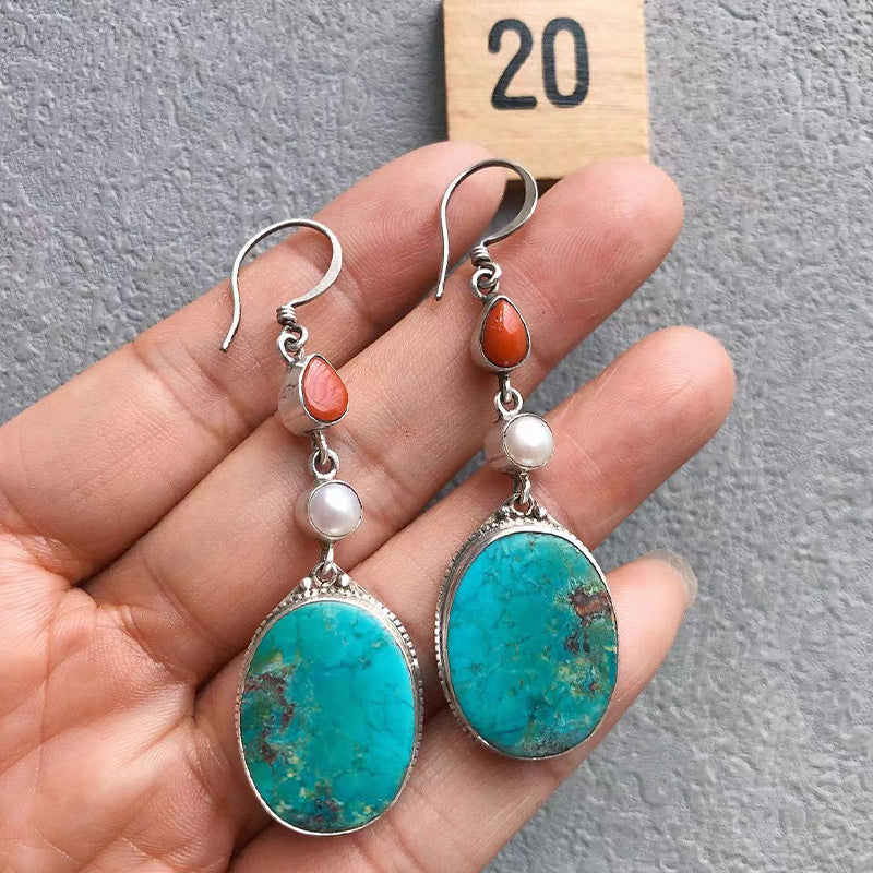 Natural Turquoise Handmade Earring