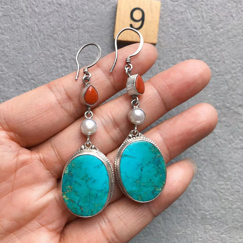 Natural Turquoise Handmade Earring