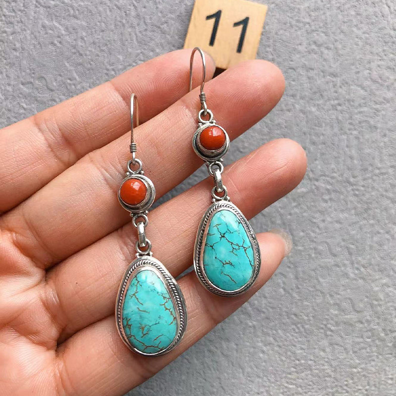 Natural Turquoise Handmade Earring