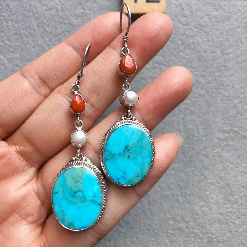 Natural Turquoise Handmade Earring