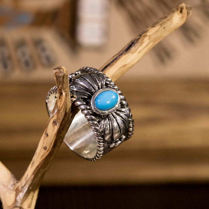 Sunflower Turquoise Couple Ring