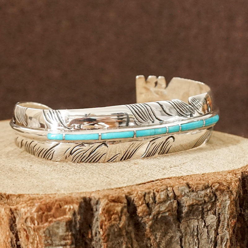 Turquoise Sky Feather Bracelet