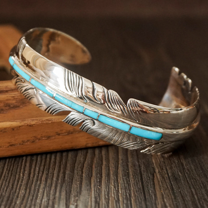 Turquoise Sky Feather Bracelet