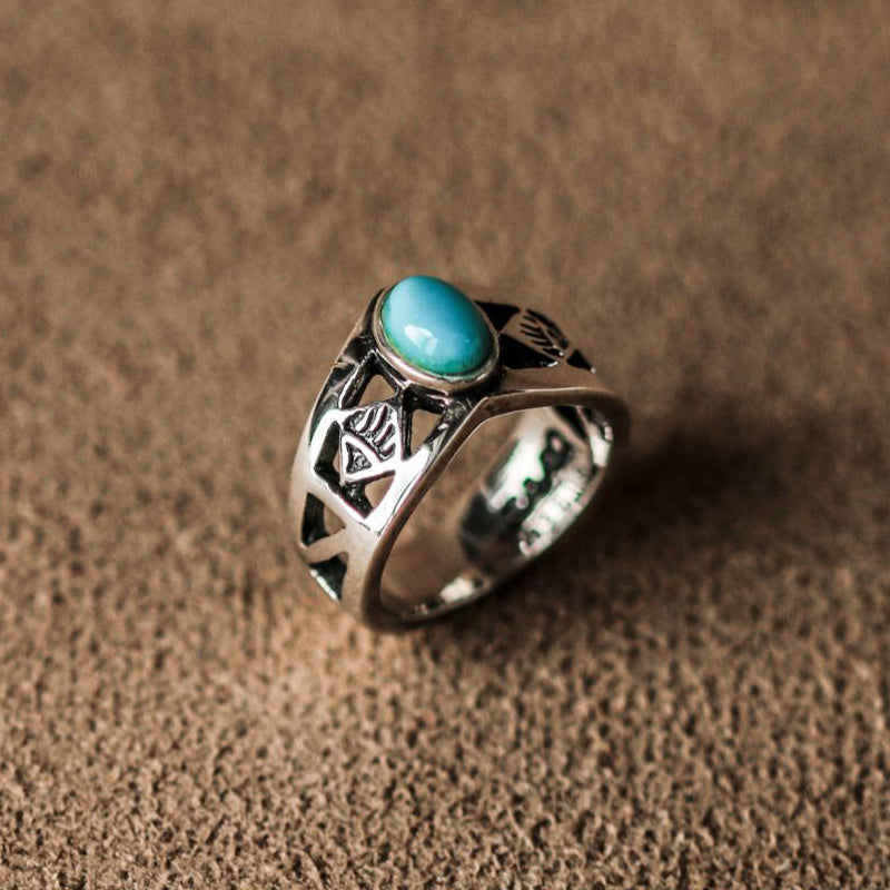 Sunflower Turquoise Couple Ring