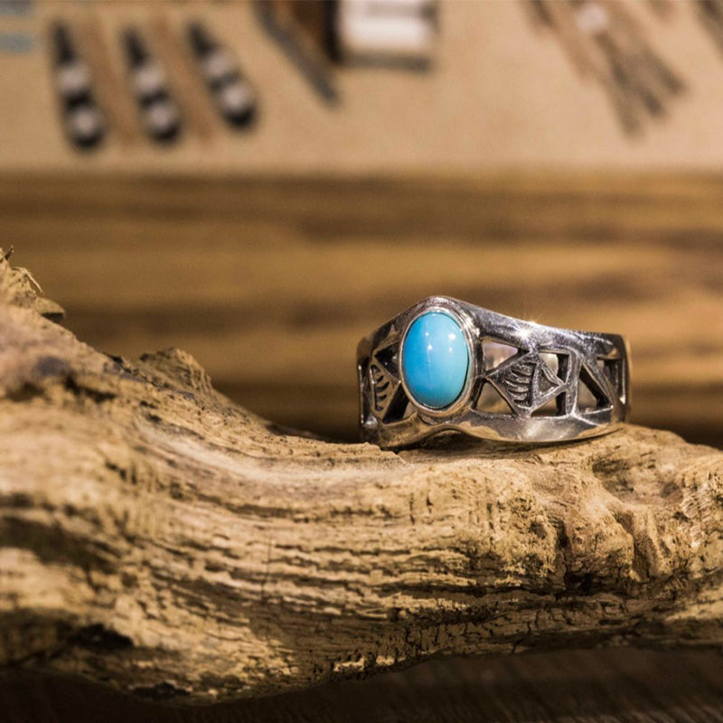 Sunflower Turquoise Couple Ring