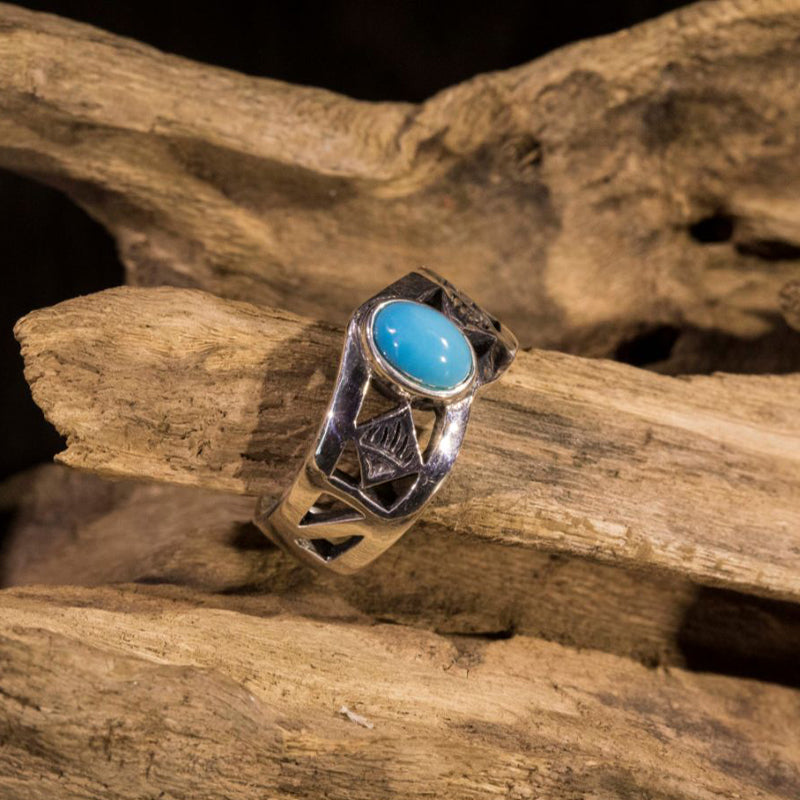 Sunflower Turquoise Couple Ring