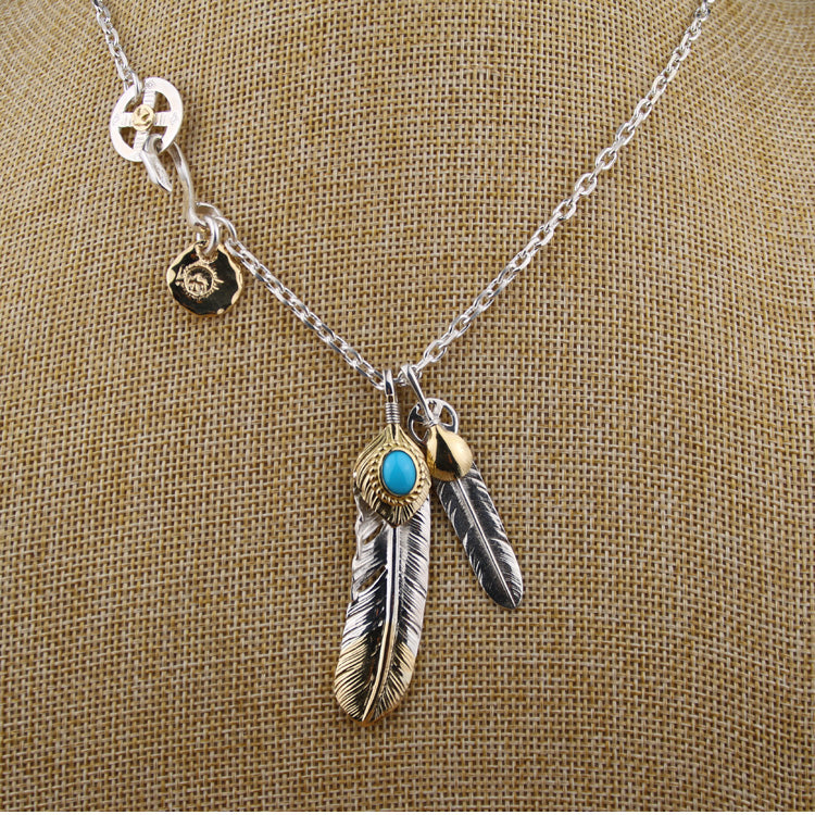 Indian Double Feather Necklace