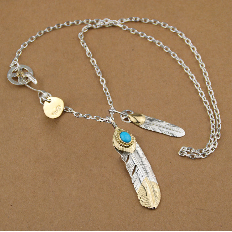 Indian Double Feather Necklace