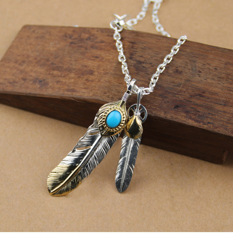 Indian Double Feather Necklace