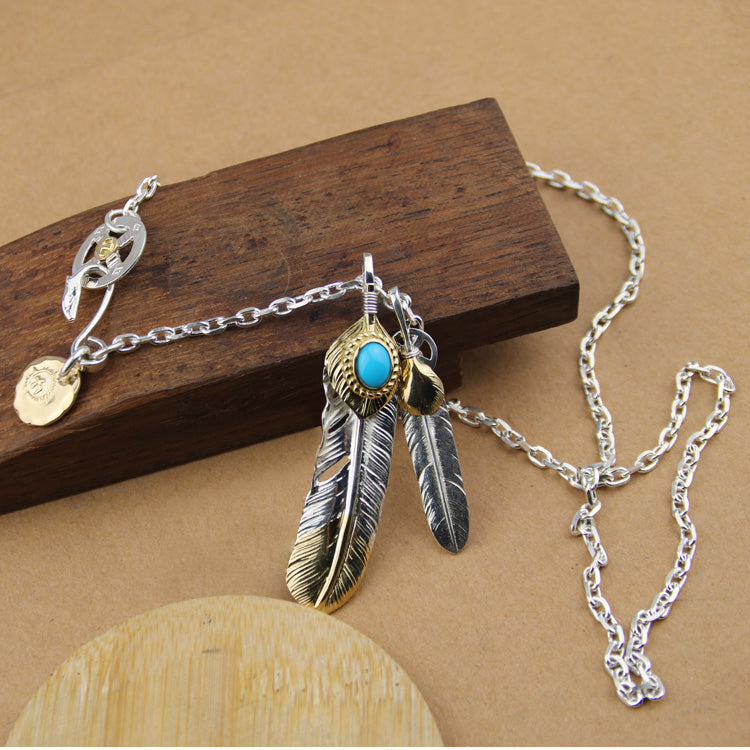 Indian Double Feather Necklace