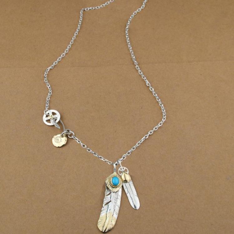 Indian Double Feather Necklace